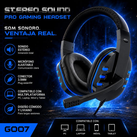 🎧 Auriculares Gamer G007 – Sonido envolvente y máxima comodidad 🎮